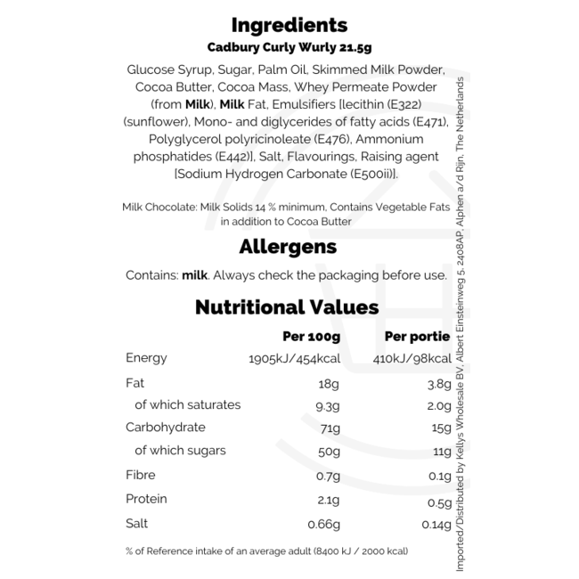 Cadbury Curly Wurly 21,5g