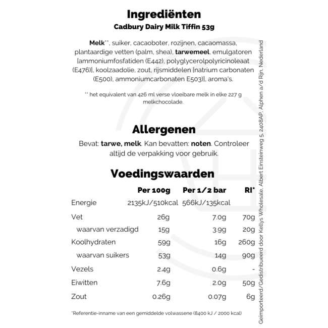 Cadbury Dairy Milk Tiffin 53g
