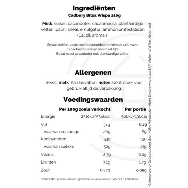 Cadbury Bitsa Wispa 110g