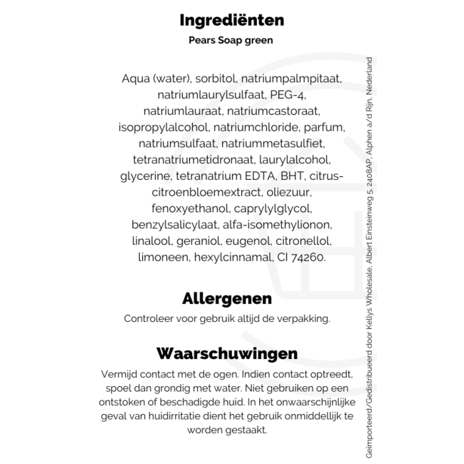 Pears Soap Transparent Green Bar 125g Kellys Expat Shopping