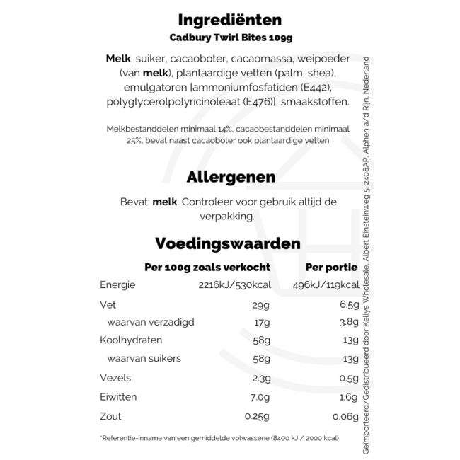 Cadbury Twirl Bites 109g