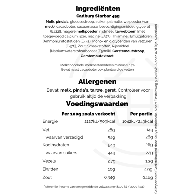 Cadbury Starbar 49g – Schokolade