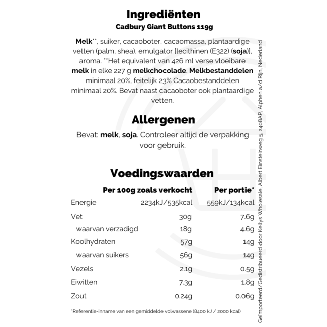 Cadbury Giant Buttons 119g