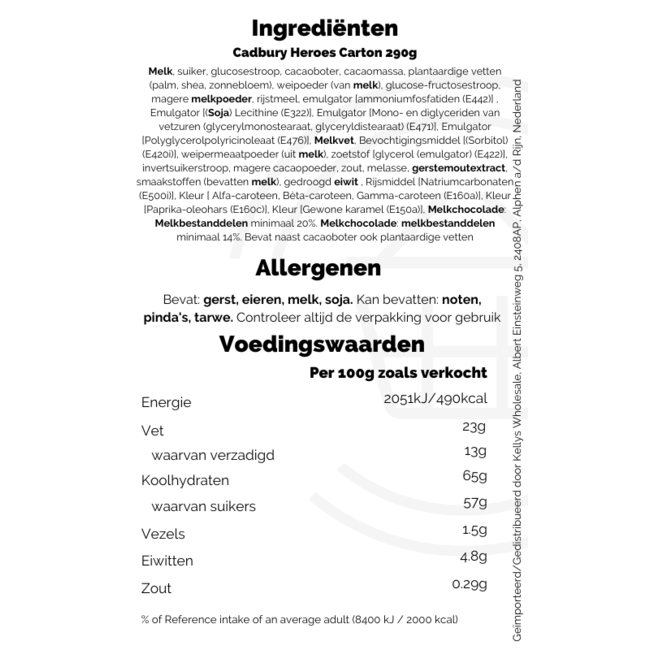 Cadbury Heroes Carton 290g – Süßigkeiten