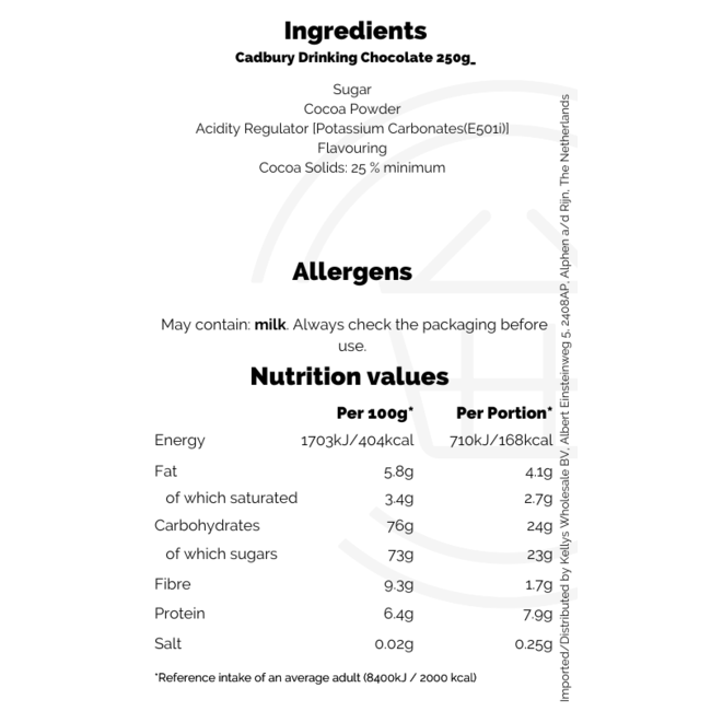 Cadbury Drinking Chocolate 250g