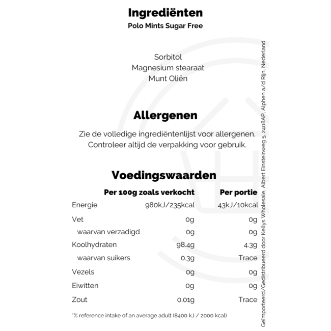 Polo Mints Sugar Free 34g MHD: 30-09-2026