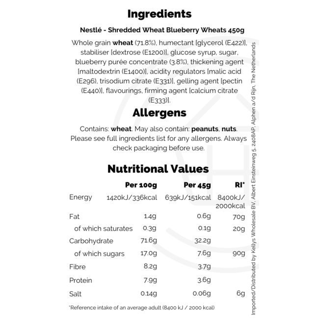 Nestle Shredded Wheat Fruity Bites Blueberry 450g