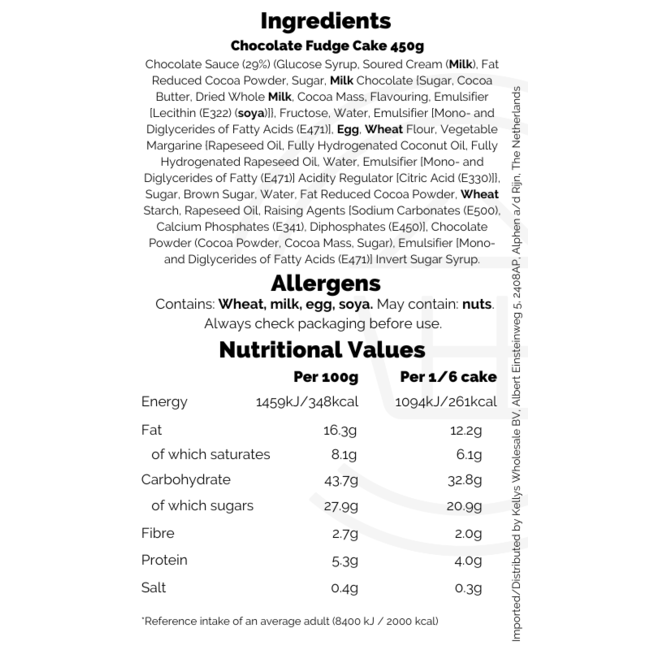 Chocolate Fudge Cake 450g