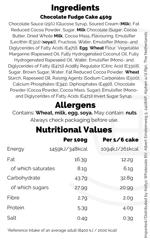 Iceland Chocolate Fudge Cake 450g Frozen Selection Kellys Expat