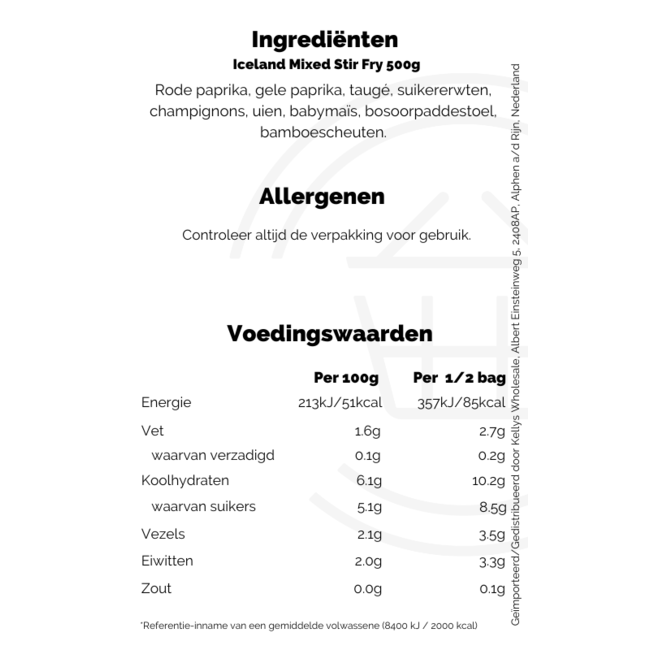 Iceland Mixed Stir Fry 500g