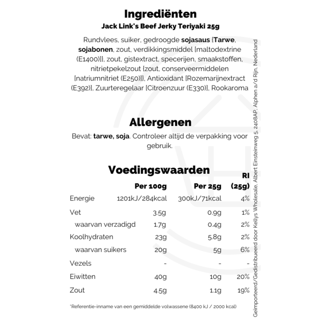 Jack Link's Beef Jerky Teriyaki 25g