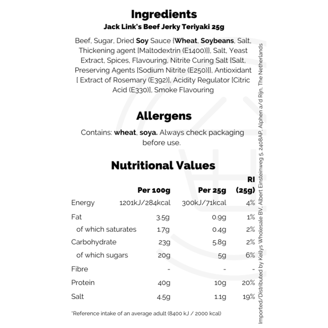 Jack Link's Beef Jerky Teriyaki 25g