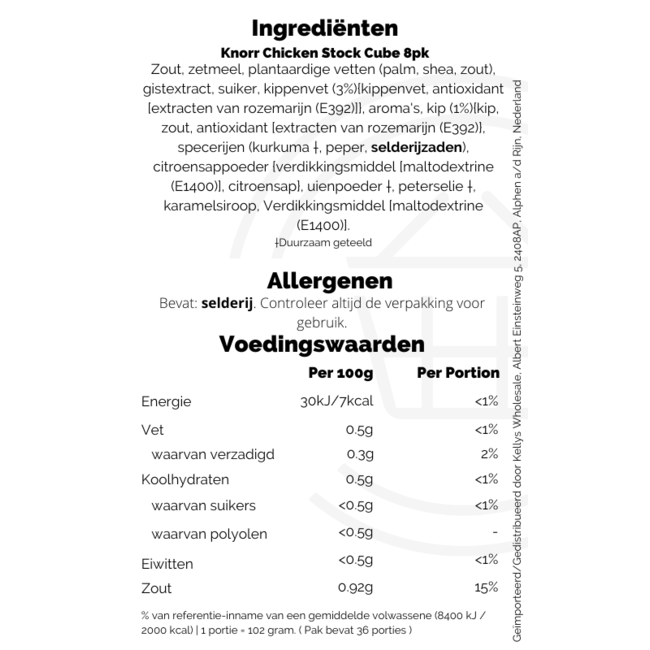 Knorr Chicken Stock Cube 8pk