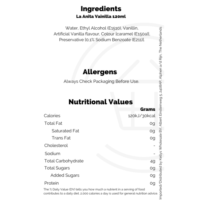 La Anita Vainilla concentrate flavor 120ml