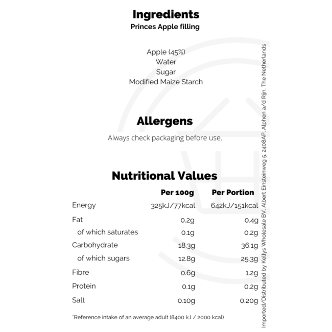 Princes Fruit Filling Apple 410g