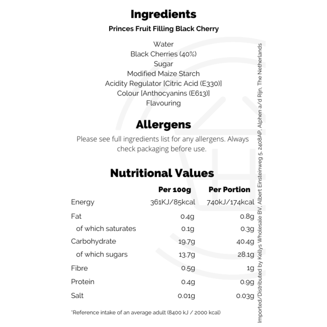 Princes Fruit Filling Black Cherry 410g