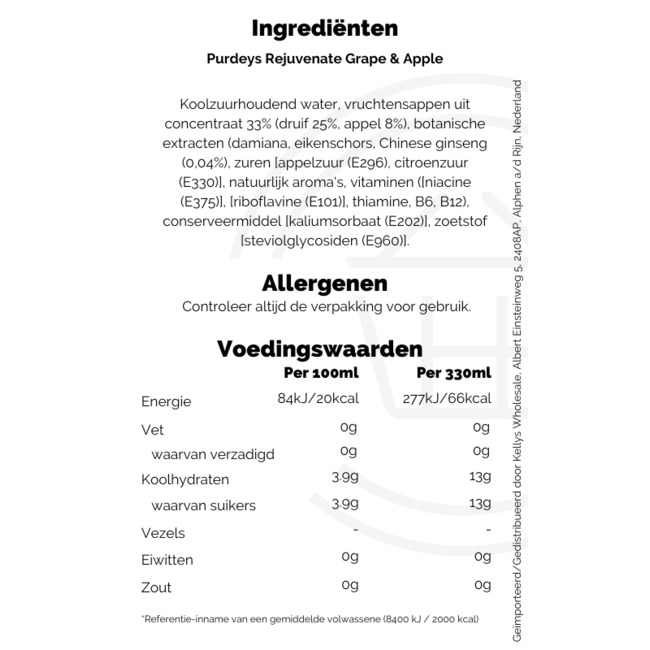 Purdeys Rejuvenate Grape & Apple 330ml