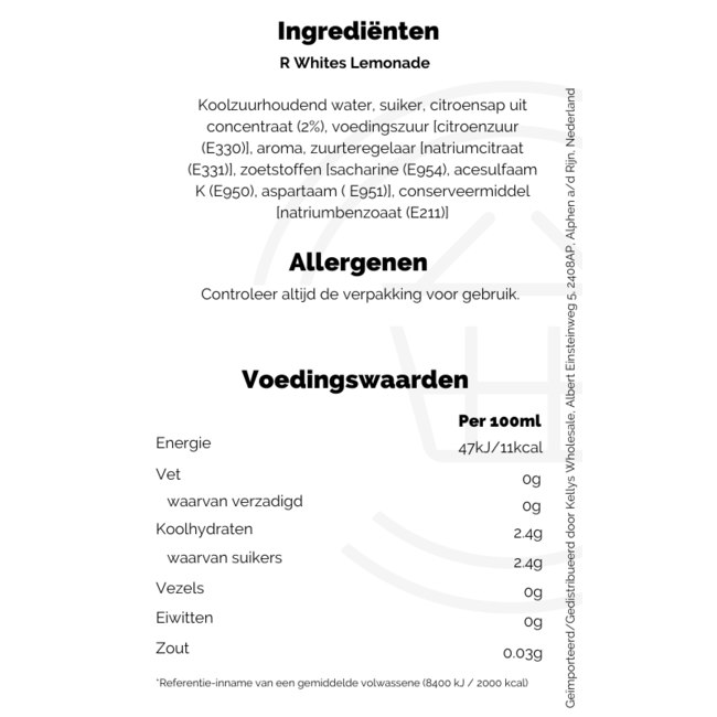 R Whites Lemonade 330ml