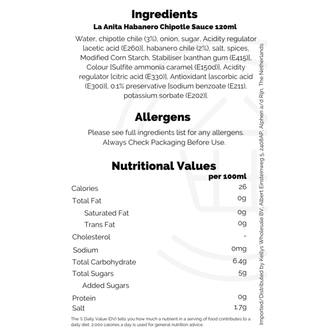 La Anita Habanero Chipotle Sauce 120ml