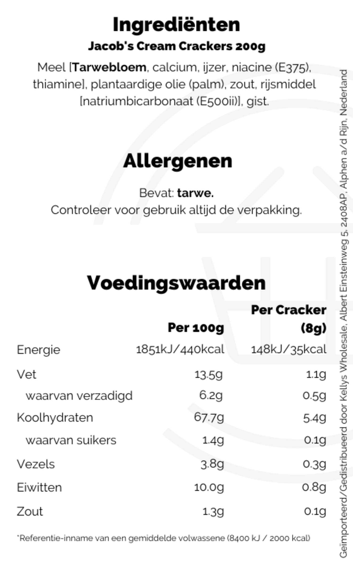 Jacob's Cream Crackers, 200g Kellys Expat Shopping