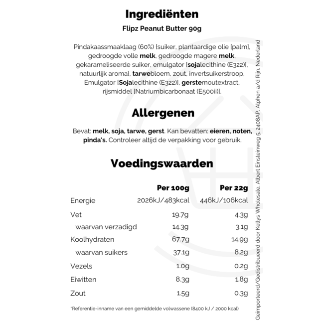 Flipz Peanut Butter 90g THT: 28-02-2026