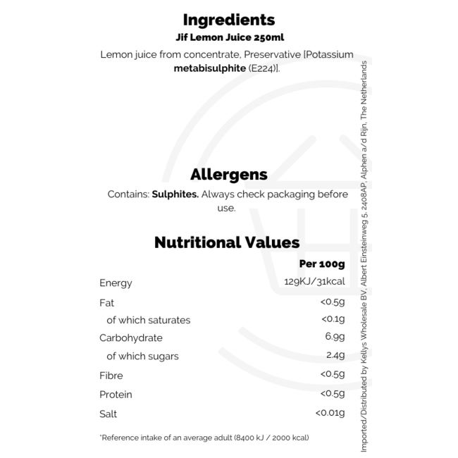Jif Lemon Juice 250ml