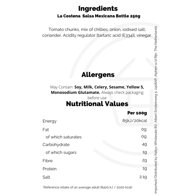 La Costena  Salsa Mexicana Bottle 250g