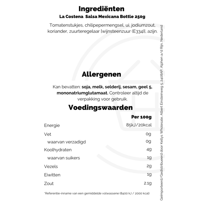 La Costena  Salsa Mexicana Bottle 250g