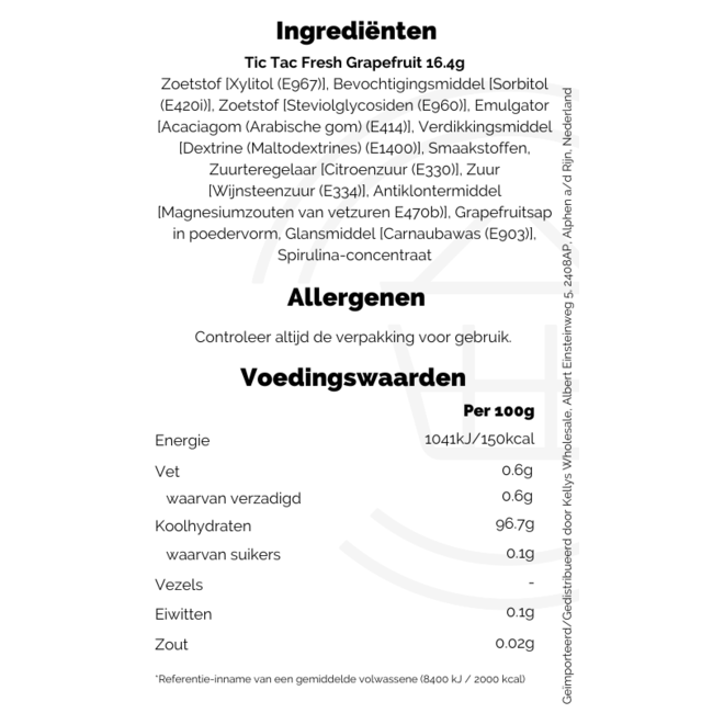 Tic Tac Fresh Grapefruit 16.4g