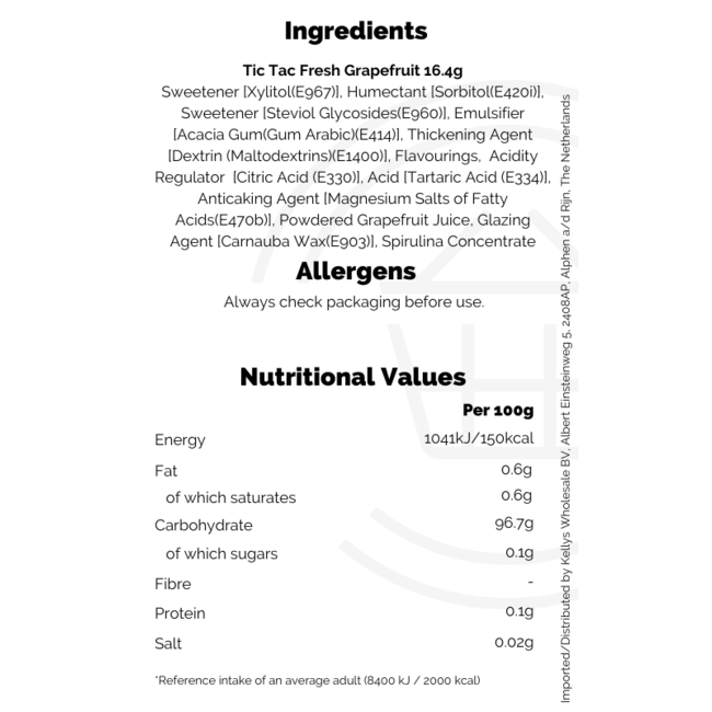 Tic Tac Fresh Grapefruit 16.4g