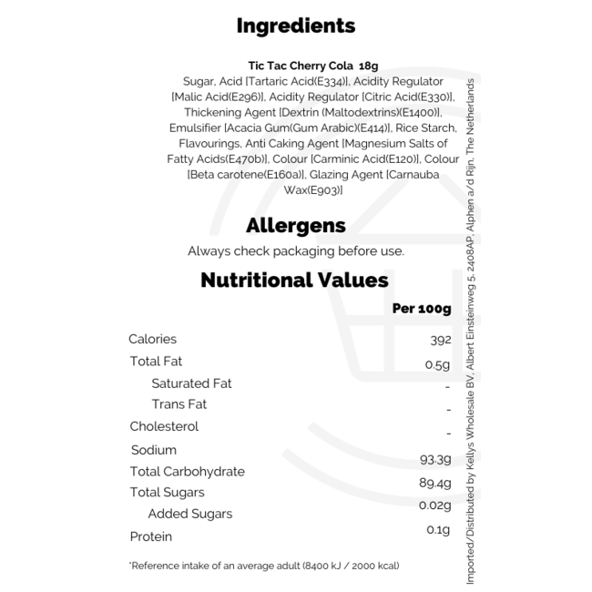 Tic Tac Cherry Cola 18g