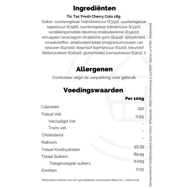 Tic Tac Cherry Cola 18g