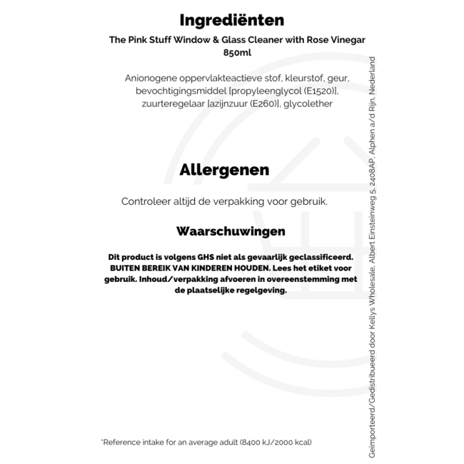 The Pink Stuff Window & Glass Cleaner with Rose Vinegar 850ml