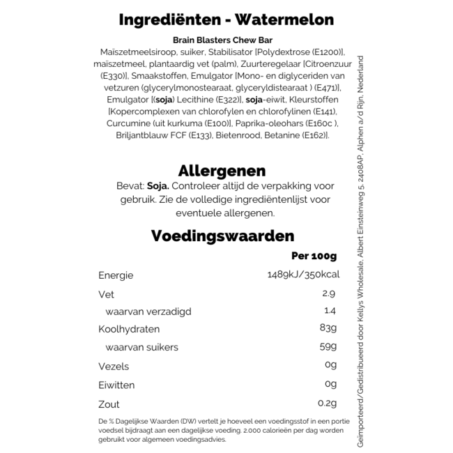 Brain Blasterz Bitz Chew Bar Assorted 20g