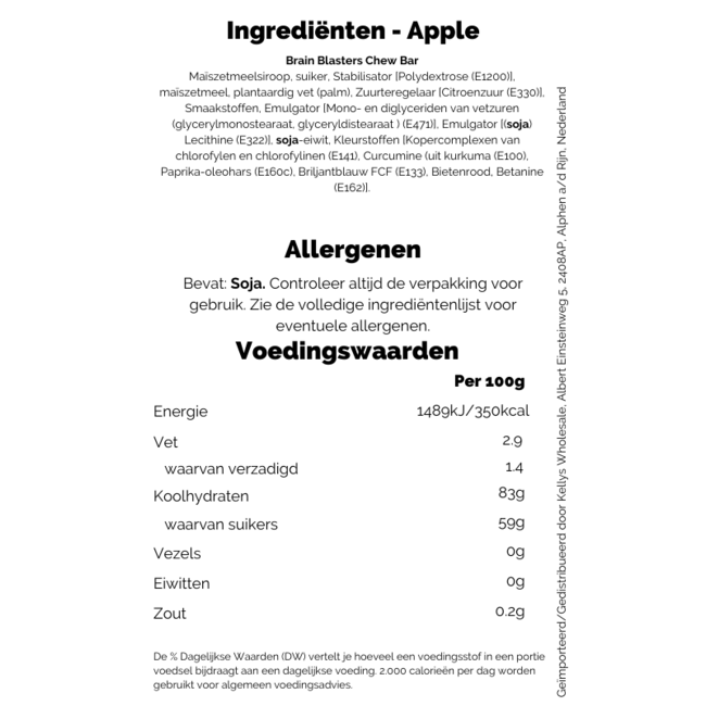 Brain Blasterz Bitz Chew Bar Assorted 20g