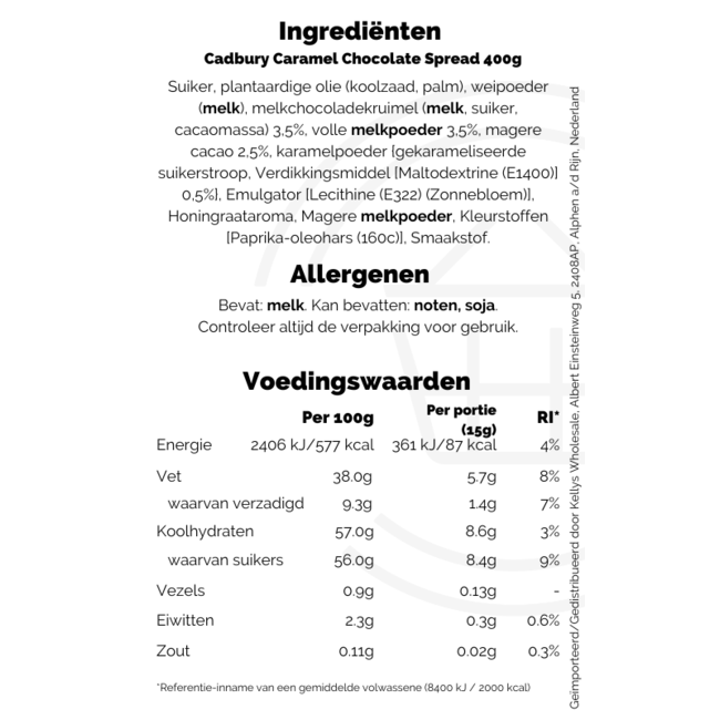 Cadbury Caramel Chocolate Spread 400g