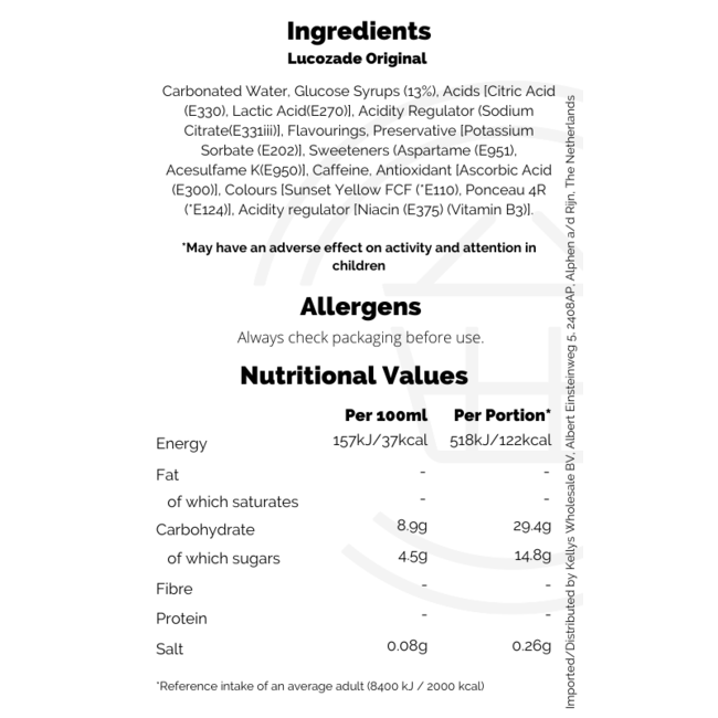 Lucozade Original 4x380ml