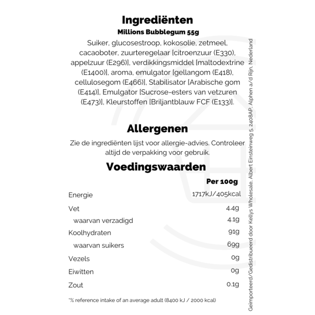 Millions Bubblegum 55g – Süßigkeiten