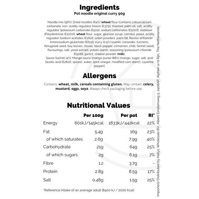 Pot Noodle Original Curry 90g