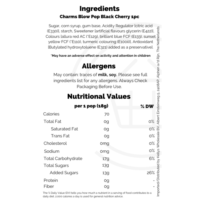 Charms Blow Pop Black Cherry 1pc
