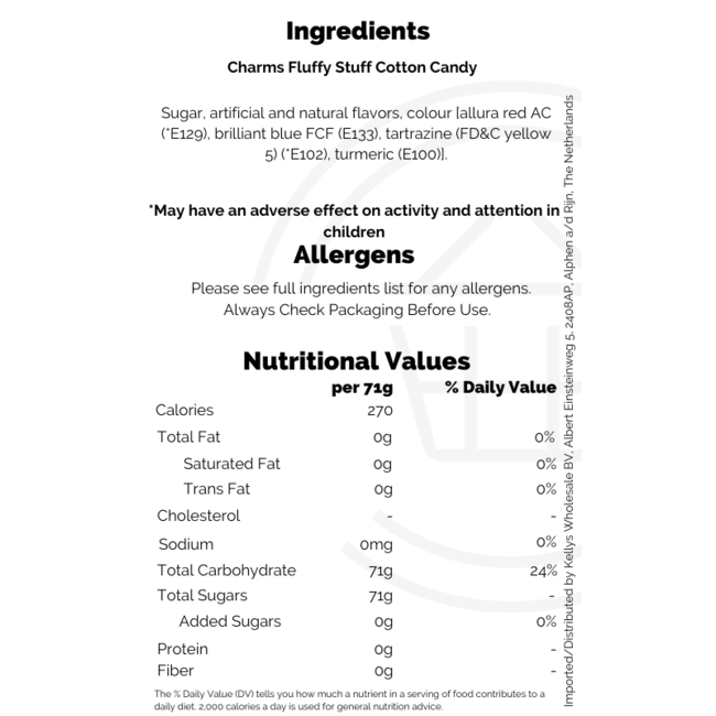 Charms Fluffy Stuff Cotton Candy 3.5oz