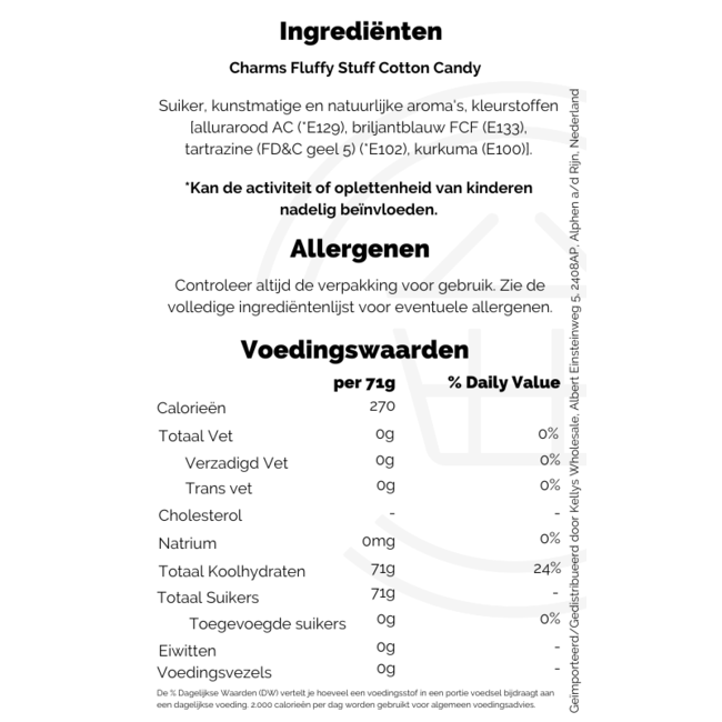 Charms Fluffy Stuff Cotton Candy 3.5oz