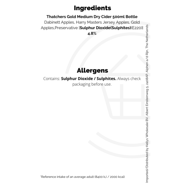 Thatchers Gold Medium Dry Cider 500ml Bottle