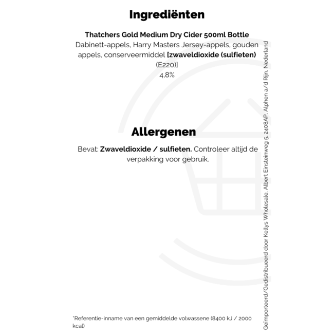 Thatchers Gold Medium Dry Cider 500ml Bottle