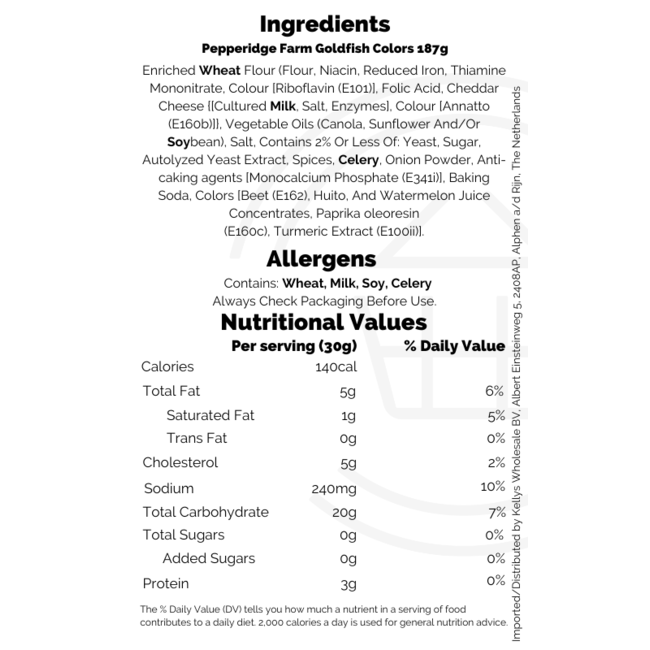 Pepperidge Farm Goldfish Colors 187g