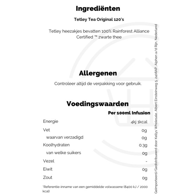Tetley Tea Original 120's, 80 + 50% free