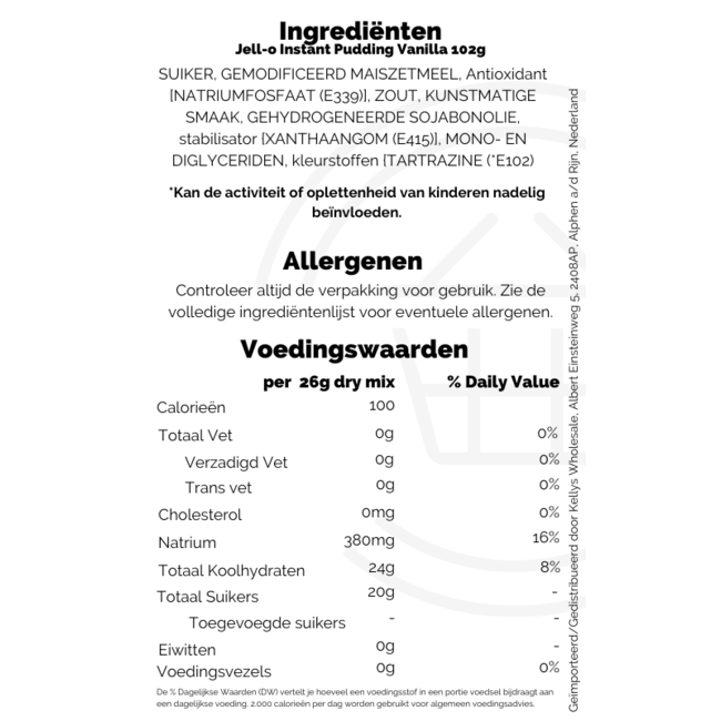 Jell-O Instant Pudding Vanilla 102g