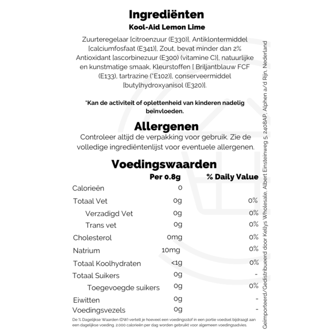 Kool-Aid Lemon Lime Sachet 3.6g – Getränkepulver