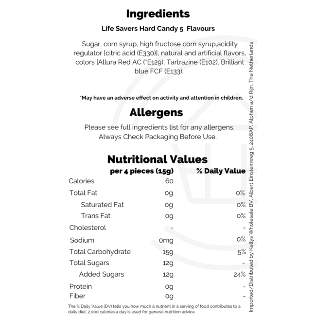 Life Savers Singles 5 Flavor Roll 32g
