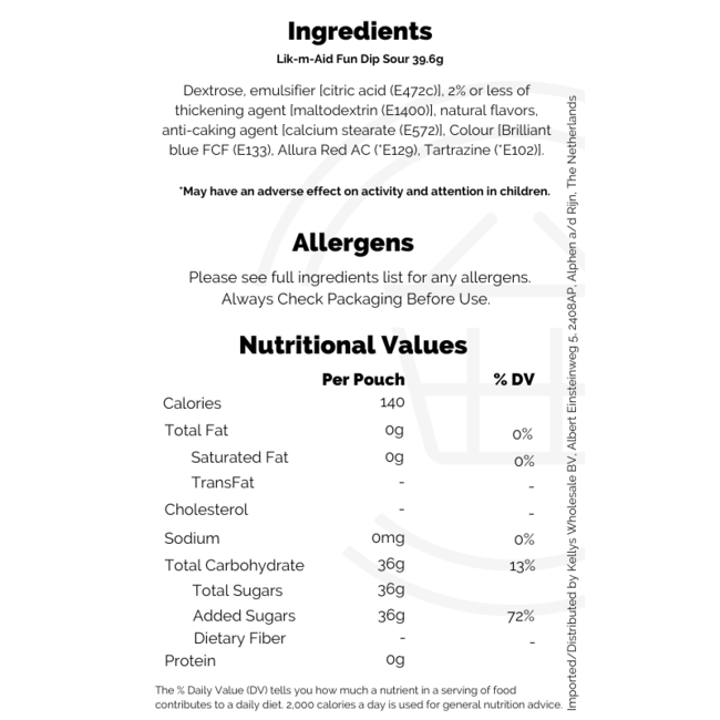 Wonka Lik-m-Aid FunDip Sour 39.6g